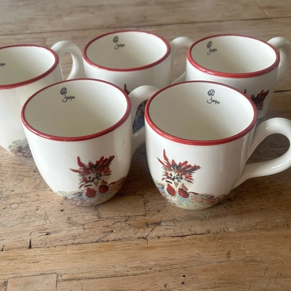 Jacques Pépin Sur La Table Handcrafted Italian Rooster Mug Set of 5